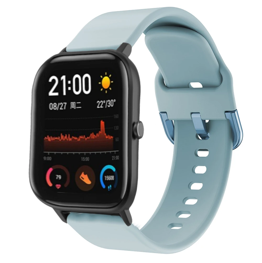 Спортивный силиконовый ремешок для часов Ремешок Для Xiaomi Huami Amazfit GTS/GTR 42 мм/Bip Lite Смарт-часы браслет Цветной заменить Correa