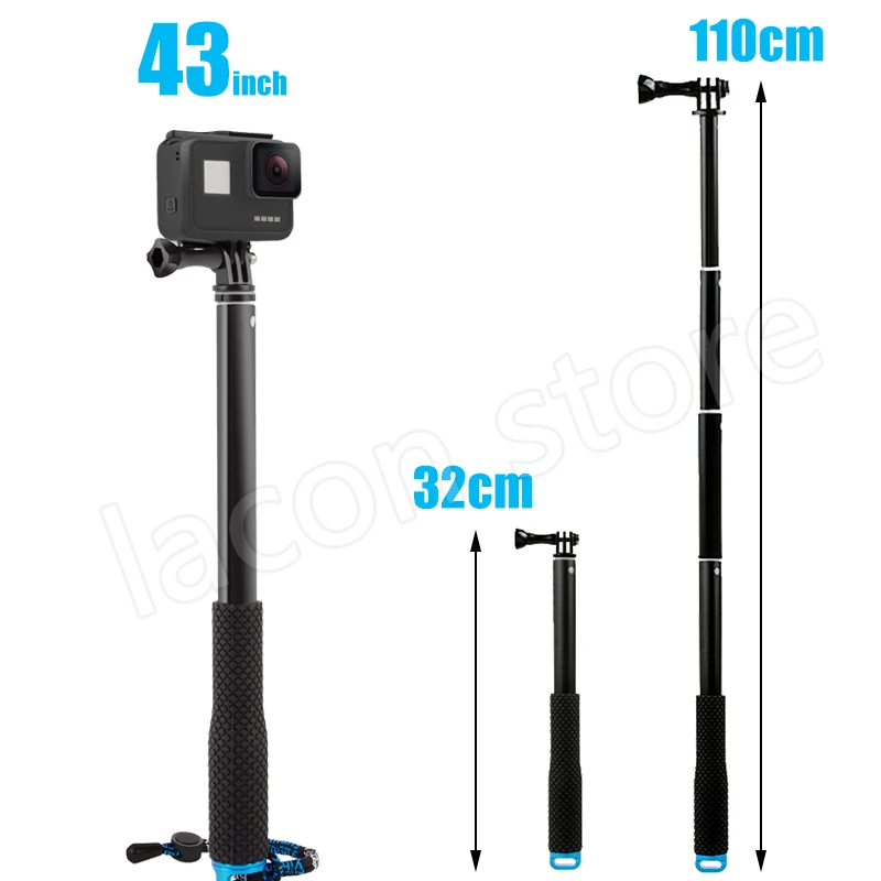 Алюминиевый монопод для дайвинга 43in GoPro Hero 6 5 7 8 9 черный штатив сеанс Sjcam Sj7 Yi 4K Экшн