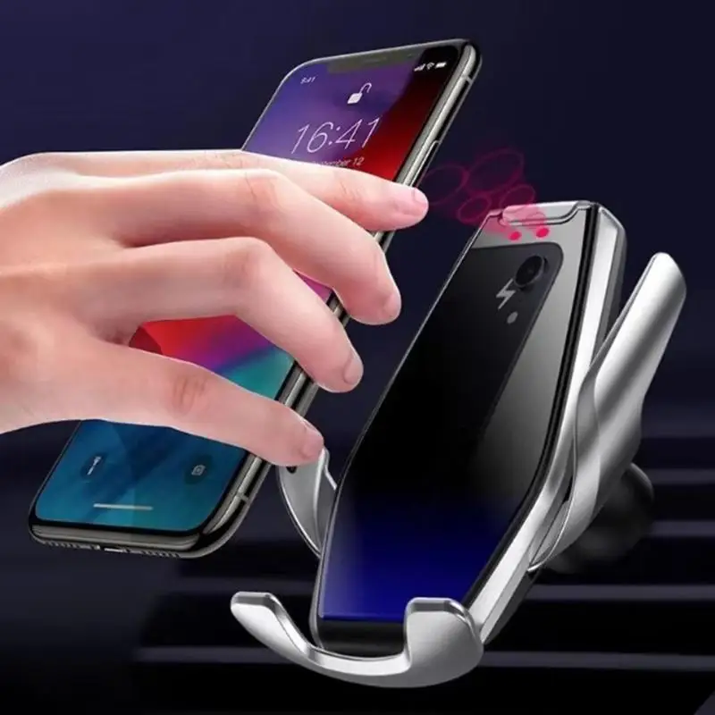 Прочное Беспроводное зарядное устройство держатель телефона портативный S7 15 Вт Qi Беспроводное зарядное устройство Автомобильный держатель телефона автоматическое зажимное крепление на вентиляционное отверстие