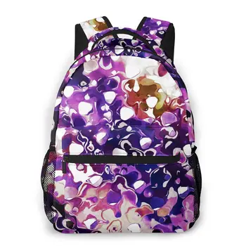 

Teenager Bookbag Backpack Travel Bag Paint Texture Purple Watercolor Watercolour Wash Backpack For Laptop School Bags