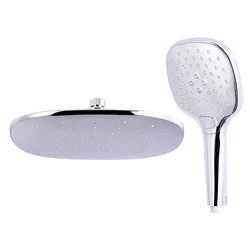 ABS Plastic Chrome Square Adjustable Rainfall Showerhead 3 Functions Hand Shower Head Combo Bathroom Top Shower Head Set