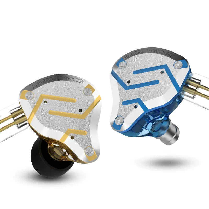 KZ ZS10 Pro металлические наушники 10 драйвер блок Гибридный 4BA+ 1DD HIFI бас наушники спортивные шумоподавление Гарнитура монитор