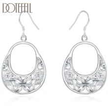DOTEFFIL 925 Sterling Silver Charm Butterfly Hollow Drop Earrings For Women Lady Wedding Engagement Party Fashion Jewelry DOTEFFIL 925 Sterling Silver Charm Butterfly Hollow Drop Earrings For Women Lady Wedding Engagement Party Fashion Jewelry
