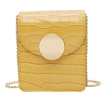 

Crocodile Leather Bag Ladies Shoulder Chain Mini Messenger Bag Summer Mobile Phone Bag Grain Random