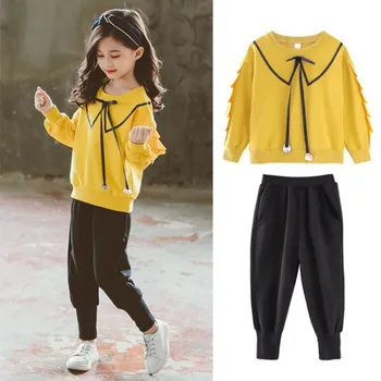 

Girls Clothing Toddler Baby Girls Casual Long Sleeve O-Neck Plaid Ruffle Design T-shirt Tops+Pants Suits Autumn Costume Set
