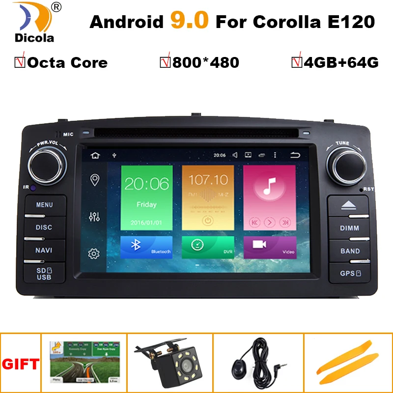 buy PX5 4G+64G 2 Din Android 9.0 Car Radio DVD Player For Toyota Corolla E120 BYD F3 2003 2004 2006 Multimedia GPS Navigation Stereo