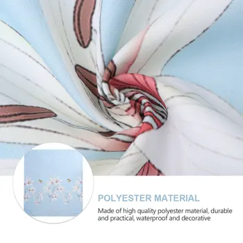 

1Pc Creative Printing Shower Curtain Flower Pattern for Bathroom Use (Sky-blue)