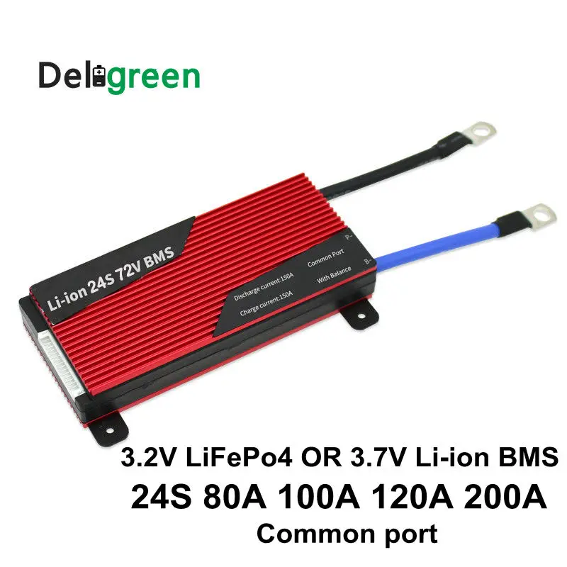 Литий ионный аккумулятор Deligreen 24S 80A 100A 120A 200A 250A 72 в 84 PCM/PCB/BMS для 3 65 LiFePO4 4 2