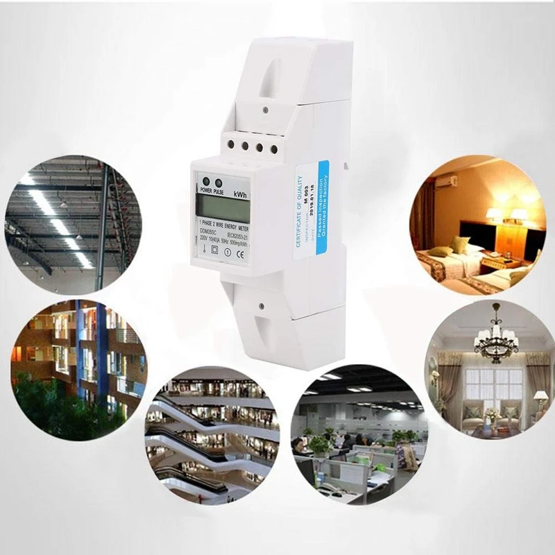 DDM35SC 10(40) 220 В счетчик энергии, прочный однофазный 2P lcd din-рейка кВт/ч Ватт час счетчик энергии для дома промышленный