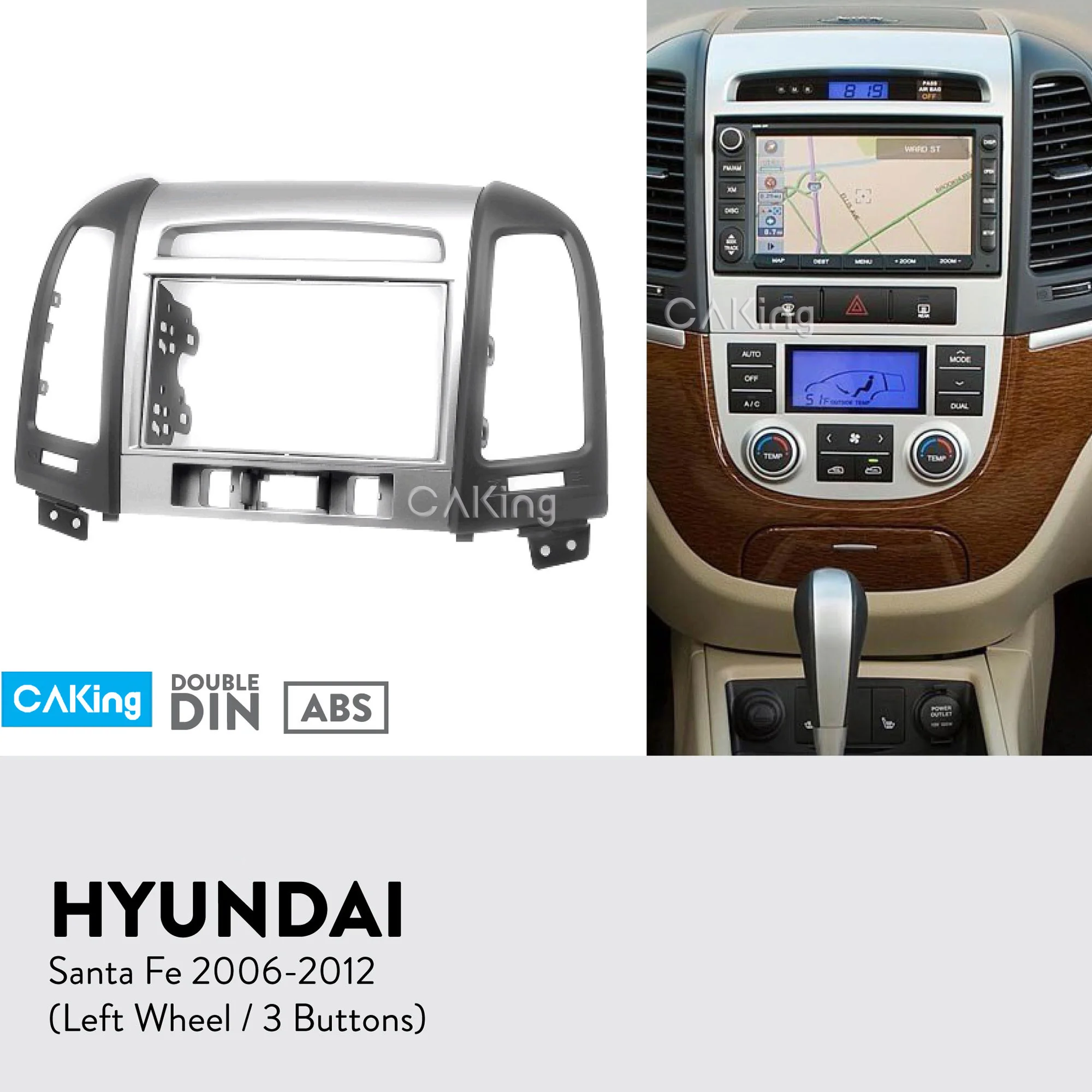 Double Din Car Fascia Radio Panel For Hyundai Santafe 2006 2012 Dash Kit Install Facia Plate Adapter Cover Bezel Console Trim Fascias Aliexpress