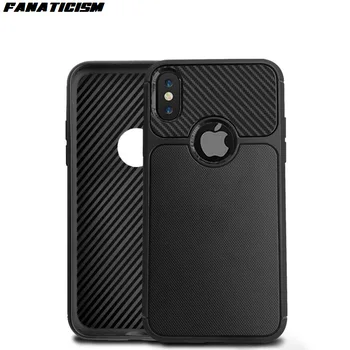 

200pcs Luxury Grid Carbon Fiber Design Soft TPU Phone Cases For iphone XR X XS Max 6 7 8 Plus Anti-Knock Soft Silicone Cover