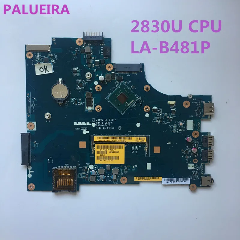 PALUEIRA CN 028V9W 28V9W для DELL INSPIRON 15 3531 Материнская плата ноутбука ZBW00 LA B481P REV: 1 0 (A00) N2830