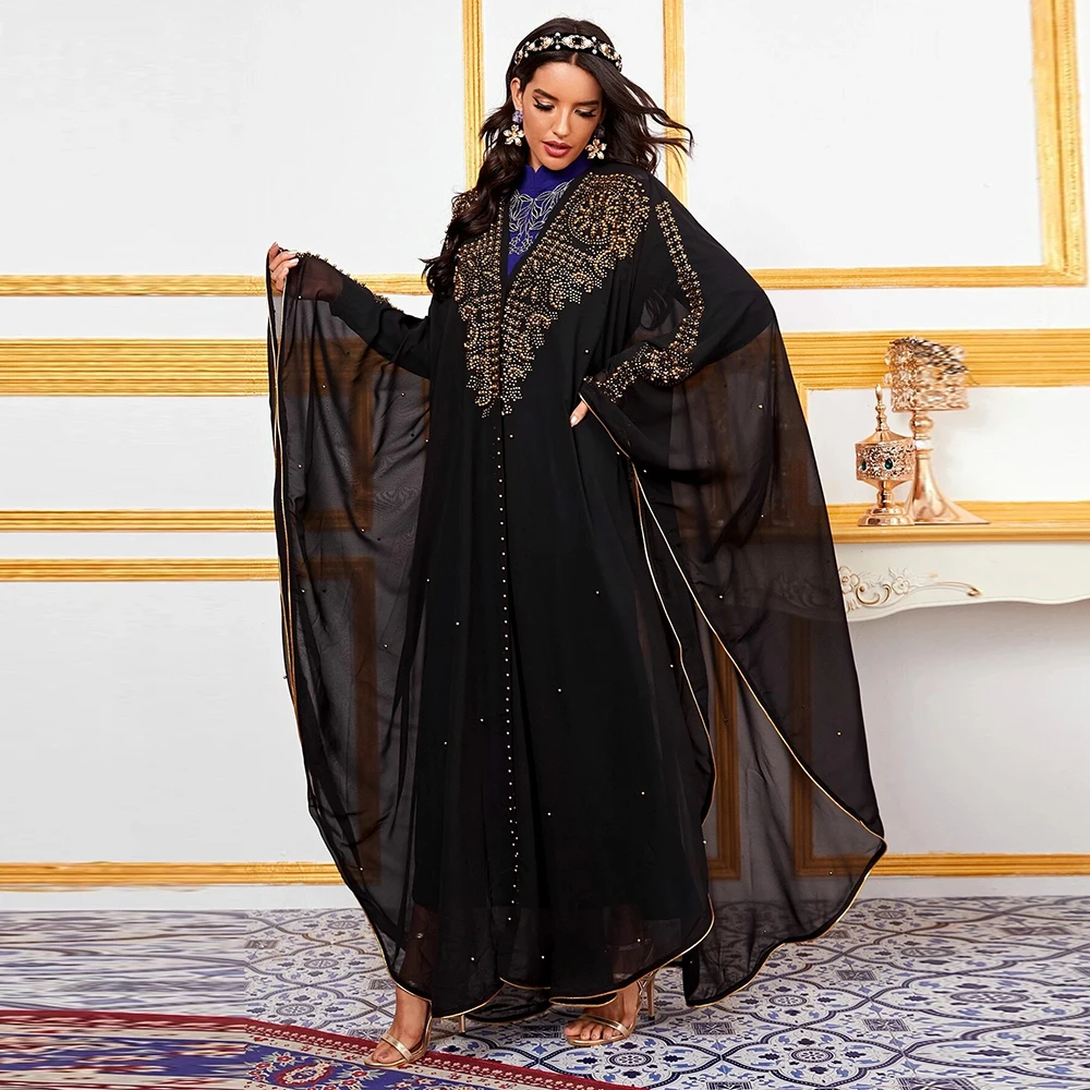 

Bolero Shrug Djelaba Femme Women Shrugs Niqab Dubai Abaya Kimono Long Muslim Fashion Cardigan Islam Turkey Musulman De Mode Coat