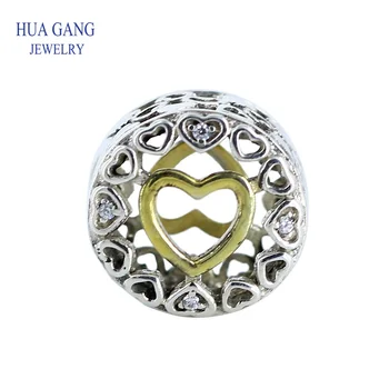 

High quality 100% 925 Sterling Silver 1:1Original Loving Circle Openwork fit Pandor charm Bracelets