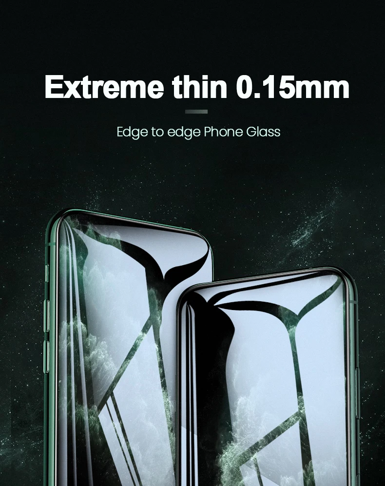 amzish Ультратонкое закаленное стекло 9H 0,15 мм для iPhone 11 Pro Max 8 7 6S X XR XS Max, защита на весь экран для iPhone 11 Pro Max