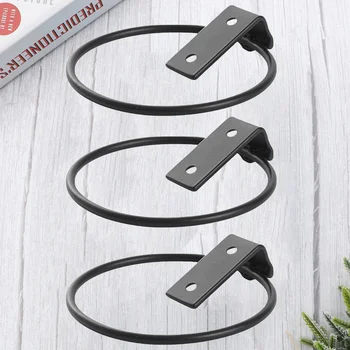 

3pcs Wall Mounted Flower Pot Tray Metal Iron Ring Flowerpot Wall Bracket Planter Tray (13.5x11x6.5cm)
