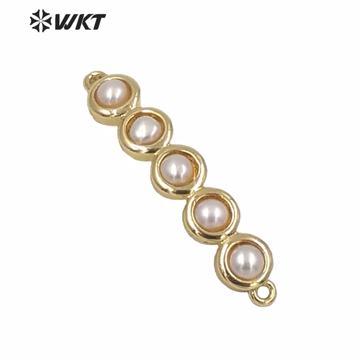 

WT-JP120 WKT New Arrival Beautiful Freshwater Pearl Pendant With Metal Plated Connector For Necklace Jewelry making for her