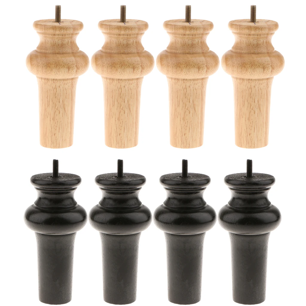 4-Pack Wooden Tapered Sofa Legs Cupboard Legs Furniture Replacement Feet Plinth 15cm, Furniture Legs