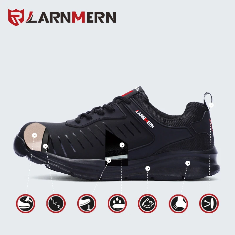 

LARNMERN Men Work & Safety Shoes Steel Toe Caps Anti-smashing Security shoes Breathable Boots Anti-slip Working Footwear Boots
