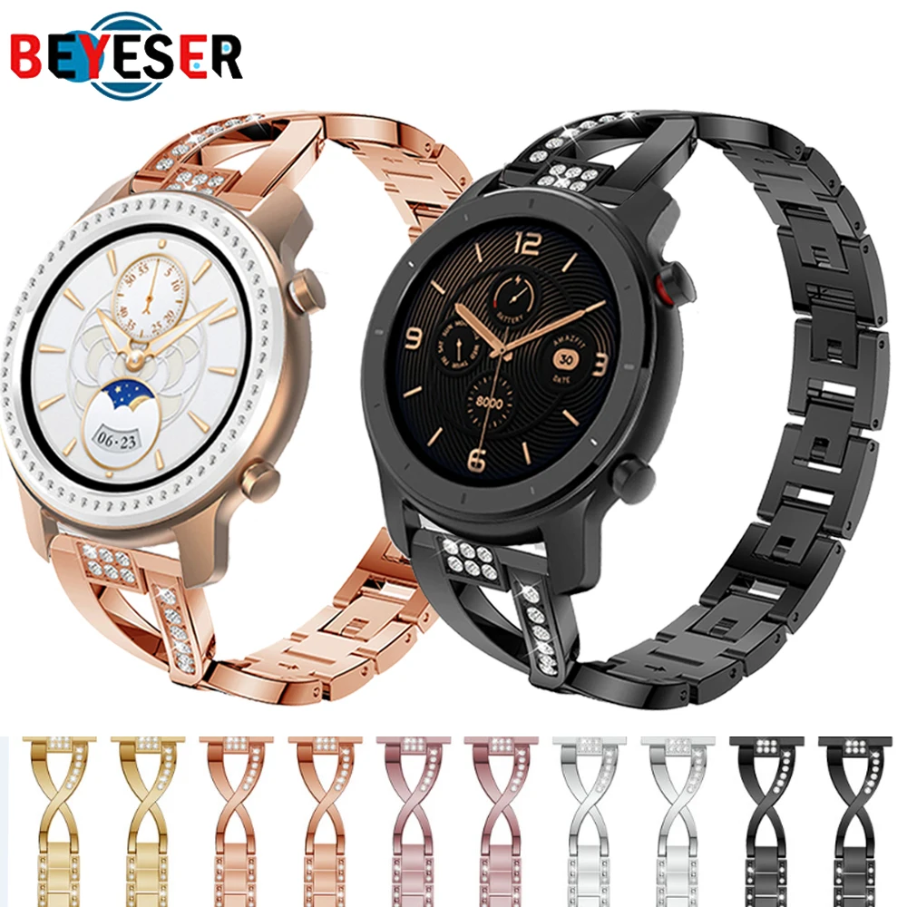 

20MM Metal Strap For Huawei Watch 2 Sport/GT2/GT3 42MM Replace Bracelet Band Wristband For Samsung Galaxy Watch5/5Pro/4/4Classic