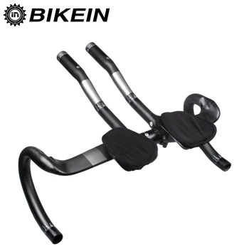 

BIKEIN Highway Cycling Road Bicycle Handlebar 440mm + TT Handlebar Trial Race Rest Bent Bar Ultralight Matte Carbon Fibre 545g