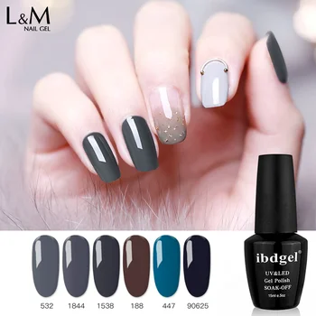

24Pcs ibdgel brand wholesale Classic Grey Color Gel Series beauty long lasting Gel polish Elegant Gray color Art Nails polish