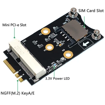 

Mini PCI-E to NGFF M.2 Key A/E Adapter Rise Card with SIM Card Slot for WiFi/WWAN/LTE Module Supports Win Linux
