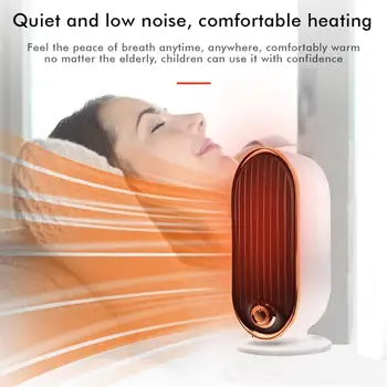 

Small Space Heater Fan with Tip-Over Protection Electric Handy Heater for Indoor Use Fast Heating Ceramic for Bedroom Office