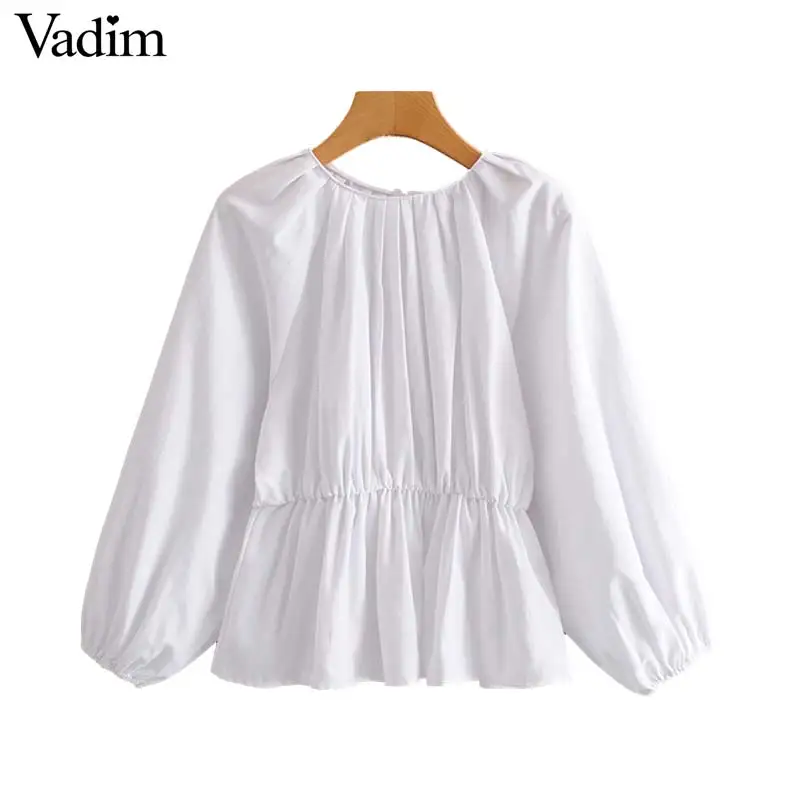 Женское элегантное платье vadim белая блузка с длинным рукавом плиссированная