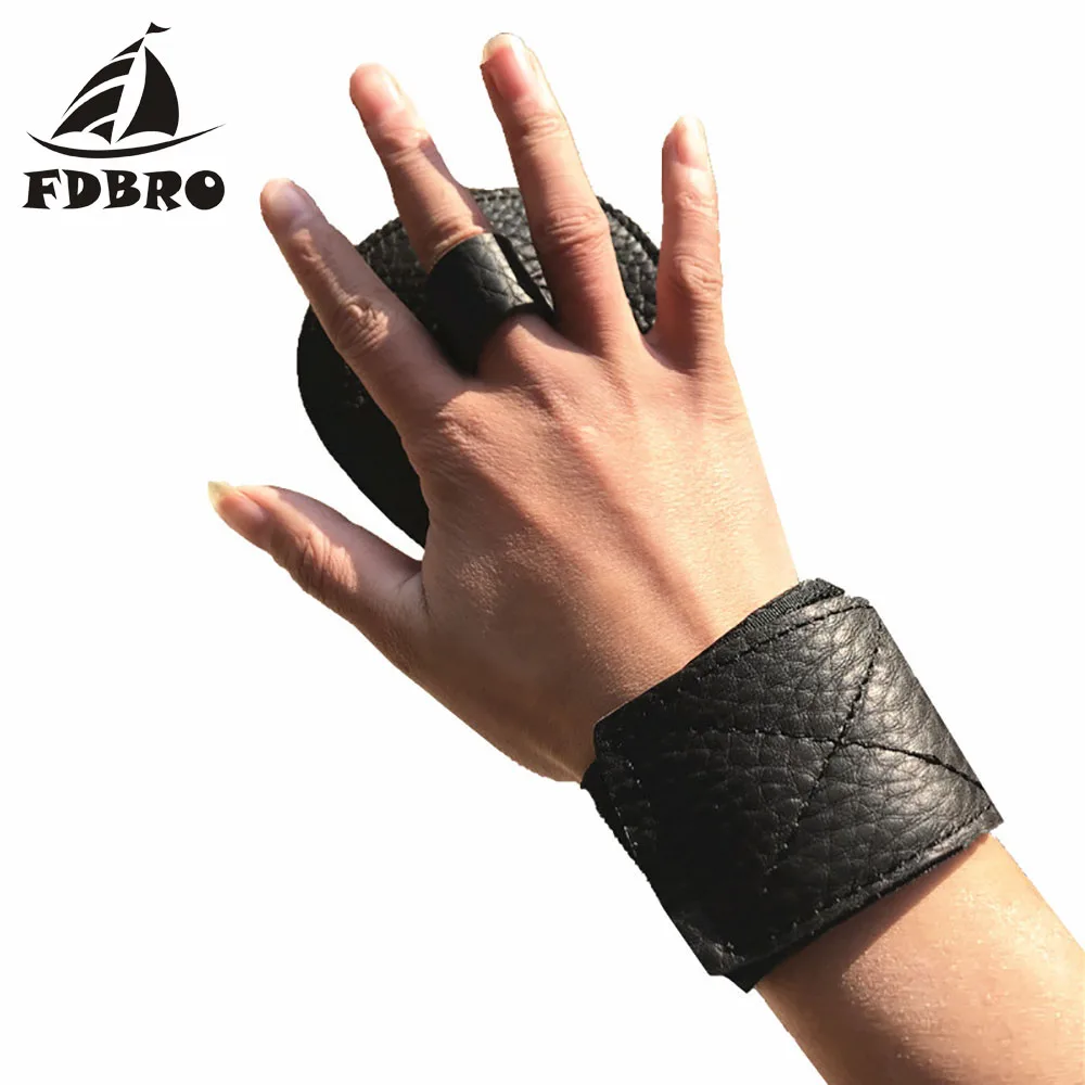 FDBRO Кожаные Перчатки для фитнеса, тяжелая атлетика, одежда для запястья, не скользит, уход за ладонями, оборудование, браслет, пояс, поддержка запястья, фиксатор для рук