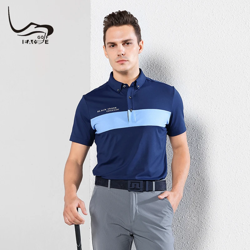EAGEGOF Golf shirts men Short sleeve Sportswear summer Quick Dry Male Golf wear 2020New Brand 