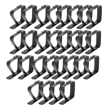 

28 Pcs Tablecloth Clips, Stainless Steel Clamps for Picnics, Restaurants and Weddings,Black