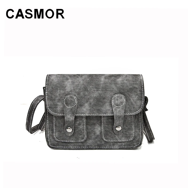 

CASMOR Vintage Shoulder Bag Solid PU Leather Messenger Bag for Female 2019 Mini Small Crossbody Bags Women Fashion