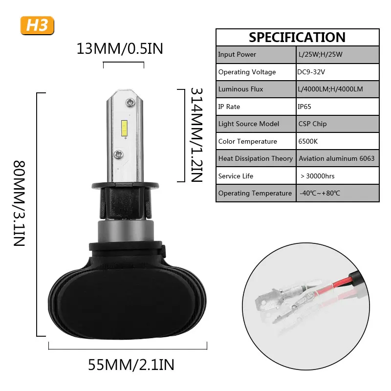 2 шт. H3 H4/9003/HB2/Hi/Lo 9005/9006 H7 H8/H9/H11 Светодиодный противотуманный фонарь автомобильные ходовые огни фары дальнего света для авто 12 В 24 в 6000 К Белый