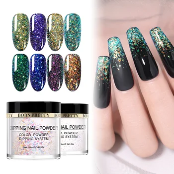 

BORN PRETTY Pearly Dipping Nail Power Glitter Sequins Acrylic Polymer Powder Carving Extension Dip Nail Power Decor