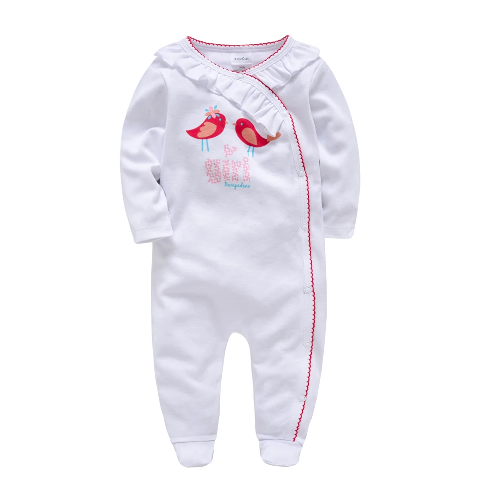 

Honeyzone 2018 Winter Autumn New Born Baby Girl Toddler Costume Red Birds Romper Baby Girl Clothes Jumpsuit