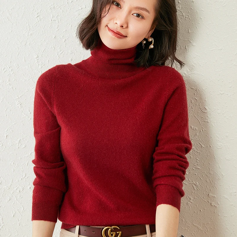 2020 Women's 100% Cashmere Turtleneck Knit