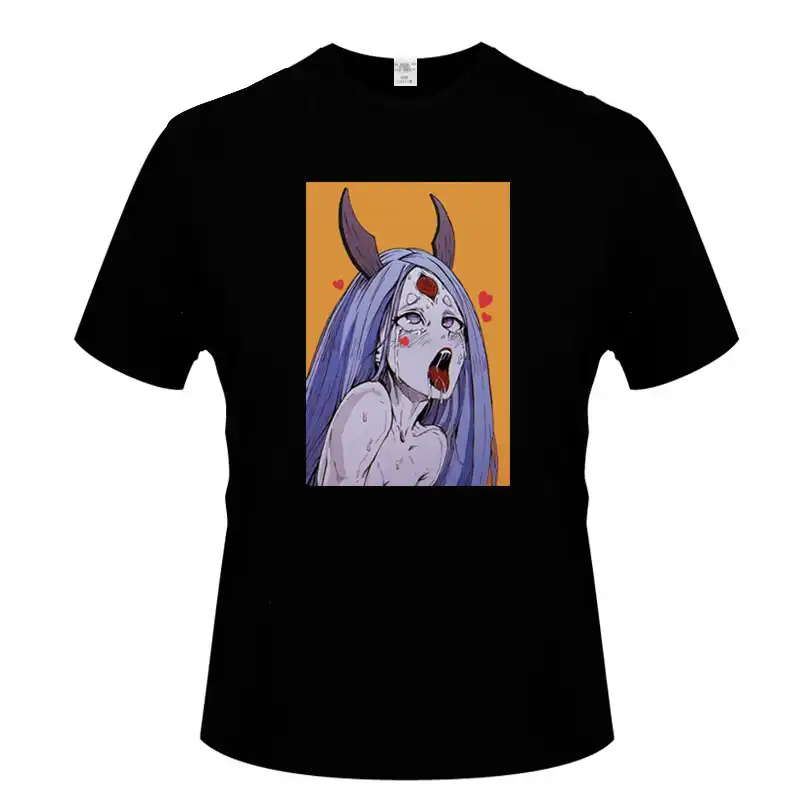 Camiseta de algodão de manga curta de moda masculina de alta qualidade ahegao kaguya