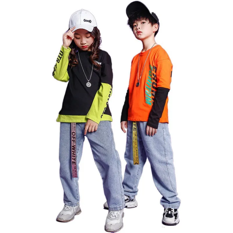 

Осенняя детская одежда для уличного танца в стиле хип-хоп, ковбойские костюмы, детская сценическая одежда для выступлений и танцев, танцевальный костюм для девочек