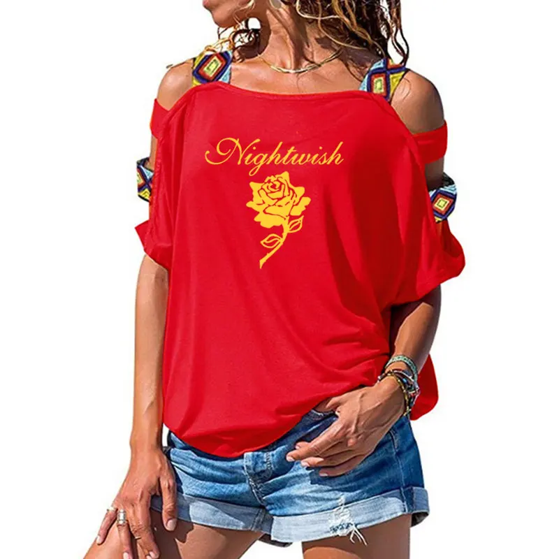 Nightwish Imaginaerum Symphonic Metal женские футболки больших размеров футболка femme хлопок женские сексуальные открытые топы с открытыми плечами - Цвет: 9