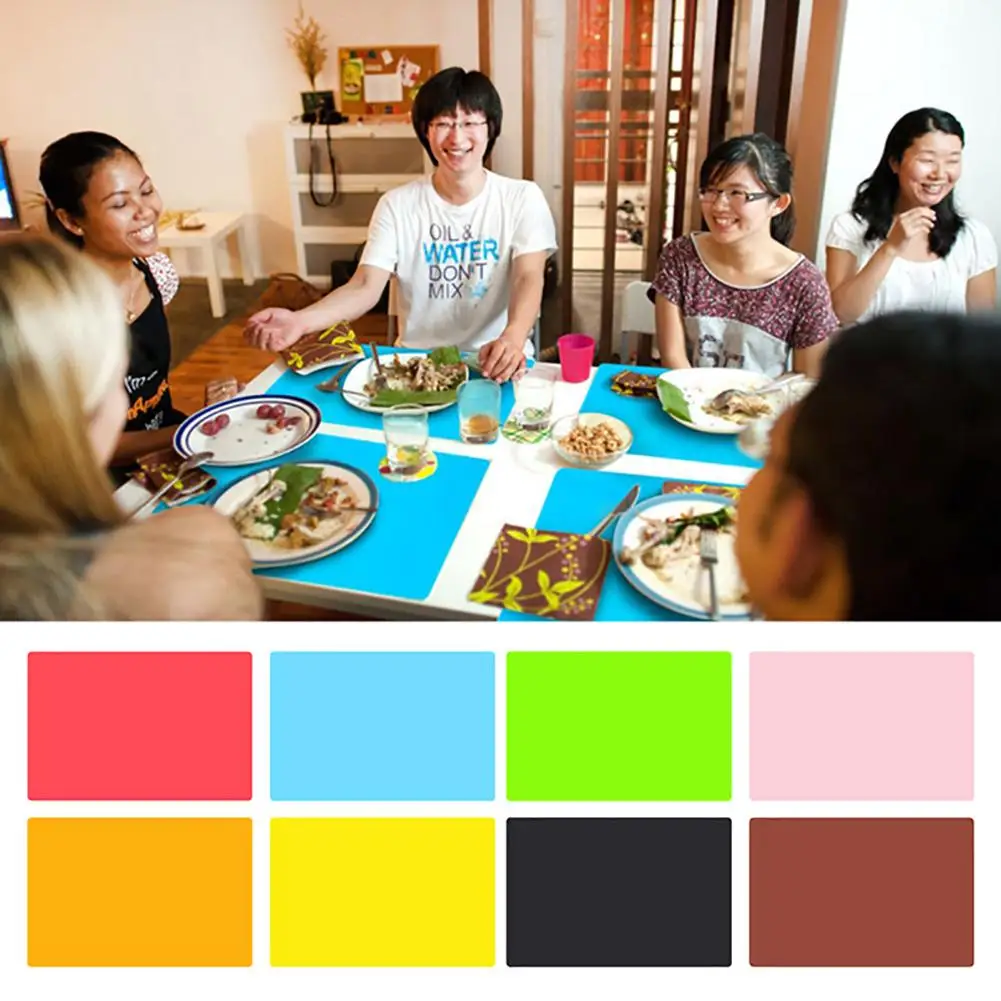 

40x60cm Silicone Baking Non-slip Table Mat Dish Bowl Placemat Heat Resistant Pad For Dining Table