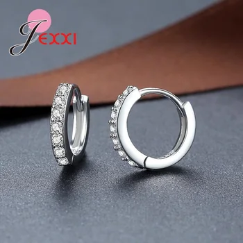 

Special Sale 925 Sterling Silver Hoop Earrings Classic African Beads CZ Crystal Paved Piercing Round Circle Jewelry for Wedding
