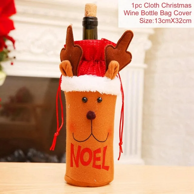 style 25 FENGRISE Santa Claus Wine Bottle Cover Christmas Decorations For Home Christmas Stocking Gift Navidad New Year's Decor - Color: style 25
