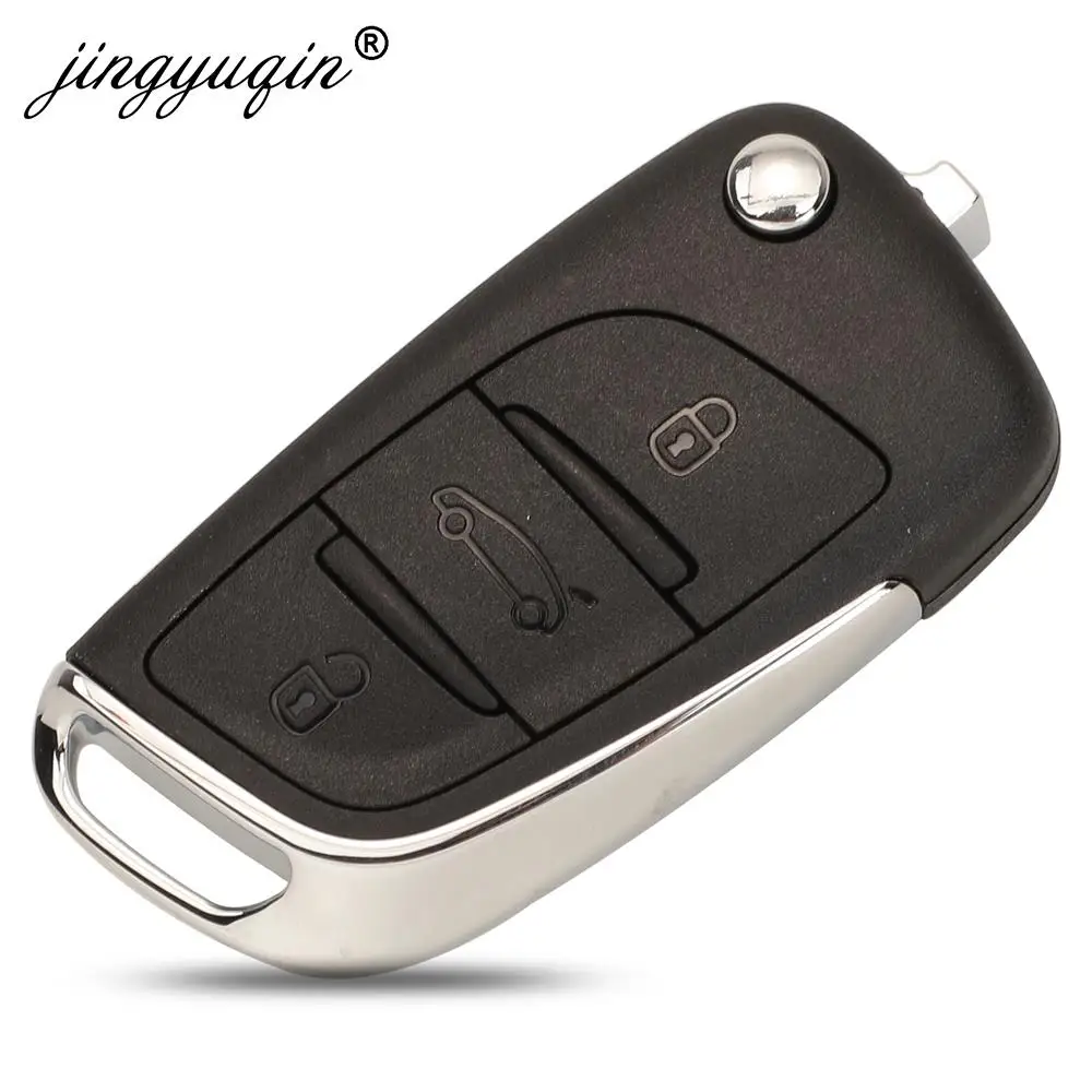 Jingyuqin-llave de coche Original, Chip Flip para Citroen C4 c-quatre,  mando a distancia plegable automático de 3 botones, 433,92 Mhz, FSK ID46  PCF7941, 5X OEM