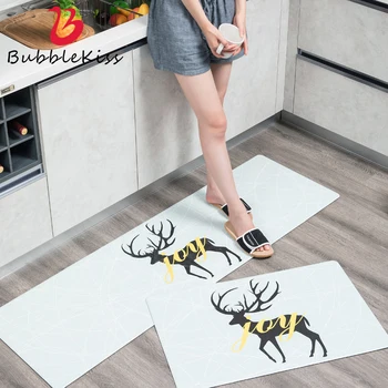 

Bubble Kiss PVC Ins Style Soft Kitchen Mat Soft Doormat for Entrance Door Geometric Pattern Kitchen Rugs Waterproof Floor Mats