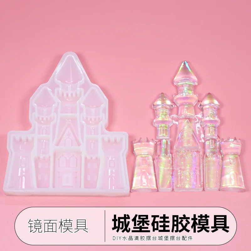 

Than Color Epoxy Castle Mirror Silicone Mould DIY for Making Handmade Mobile Phone Bracket Tabletop Material Box Accessories