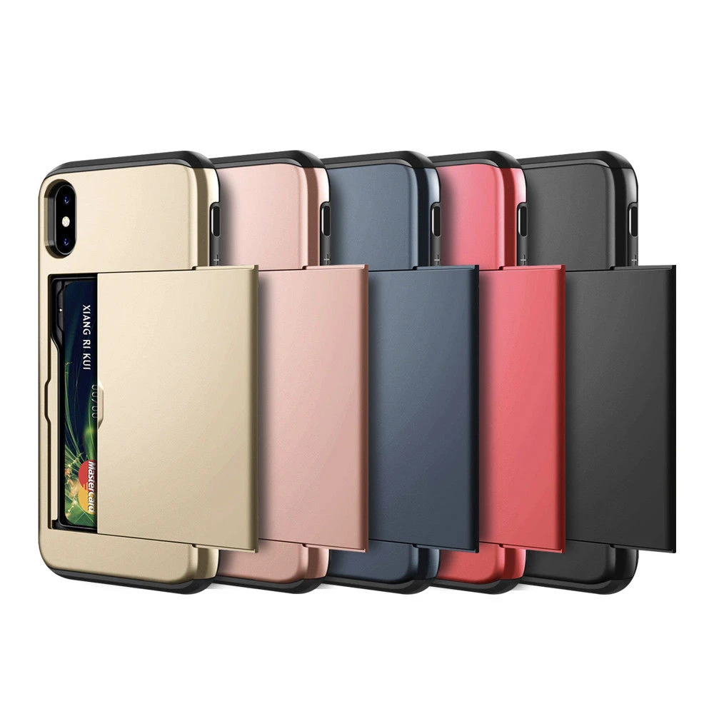 cheap iphone xr cases Business Phone Case For iPhone 13 Pro Max X XS XR 11 12 Case Slide Armor Wallet Card Slot Cover for iPhone 7 8 Plus 6 6s 5 5S SE xr cases