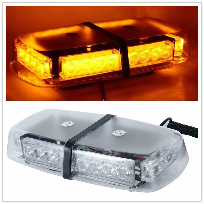 12/" 240 LED Car Truck Roof Top Emergency Hazard Warning Flash Strobe Light Amber