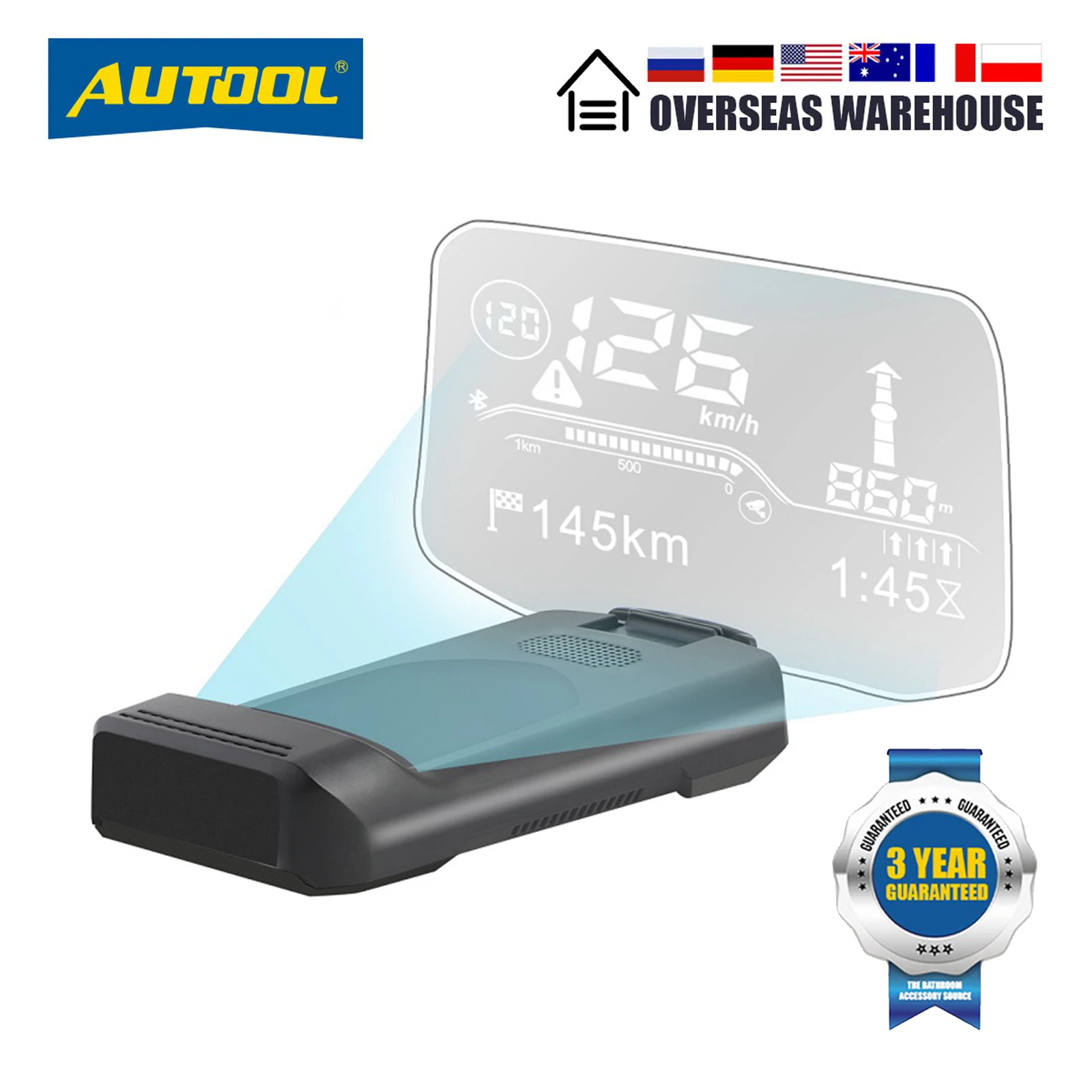 AUTOOL X500 OBD2 Car HUD Digital Speedometer Automobile Head Up Display Frontal Projector OBD Gauge On-board Computer