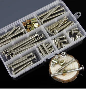 

58pcs furniture cabinet, wooden bed cross inverted screw, furniture hardware fittings, hammer nut nut set M6